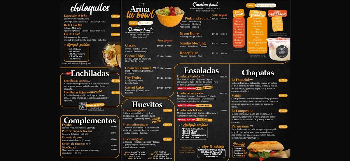 The Bowl House Zacatecas Menu - Image 1